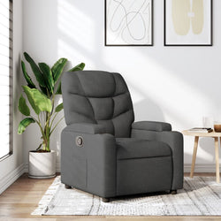 Fabric Recliner Chair Dark Grey 135° | HomeAndLiving