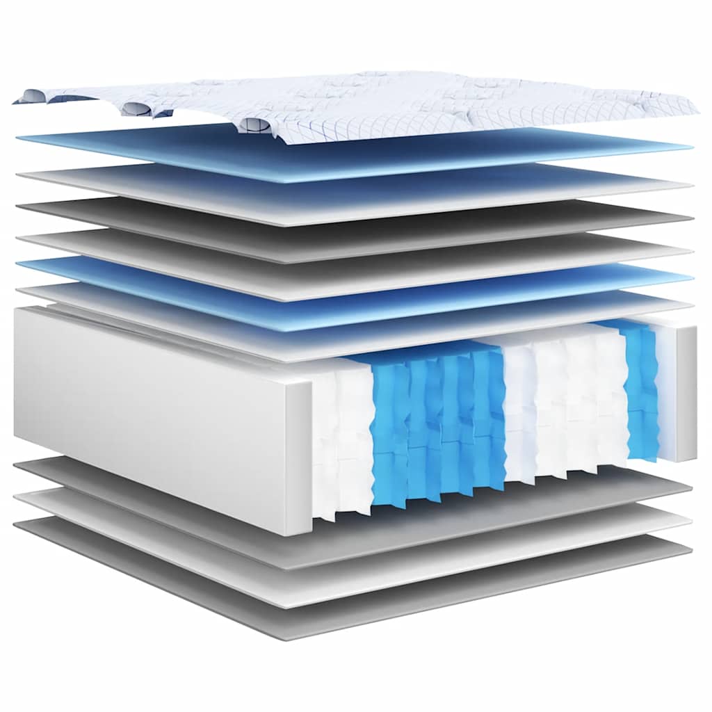 King 28cm Medium Pocket Spring Mattress Fabric Foam Isolation Pad Support