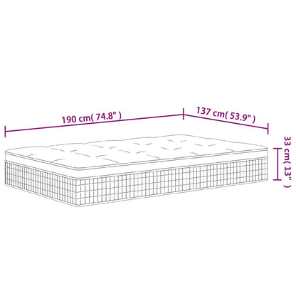Double Medium Plus Pocket Spring Mattress Fabric Foam Isolation Pad