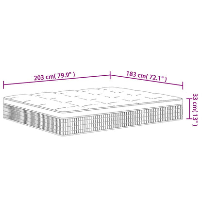 King Size Medium Plus Pocket Spring Mattress Fabric with Foam & 7-Zone Support