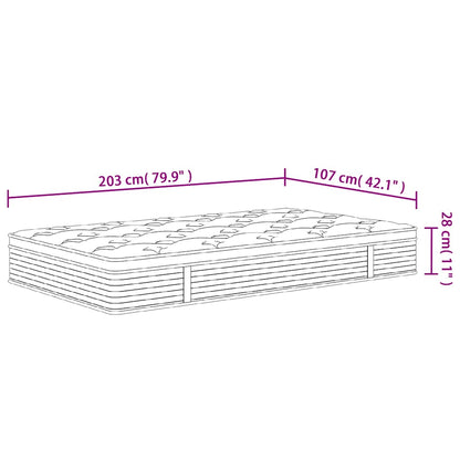Single Medium Pocket Spring Mattress Fabric Foam Isolation Pad