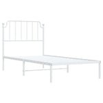 Metal Bed Frame with Headboard White Single Size