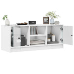 TV Cabinet with Glass Doors-White