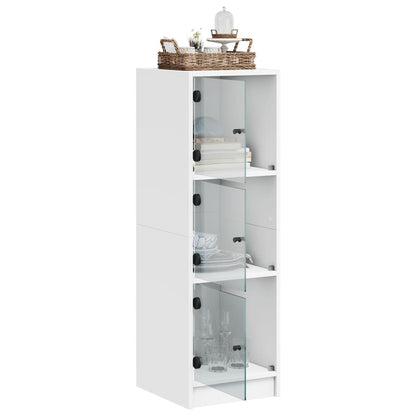 Highboard with Glass Doors  White