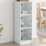 Highboard with Glass Doors  White