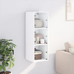 Wall Cabinet with Glass Doors White