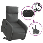 Stand up Massage Recliner Chair Dark Grey-Fabric