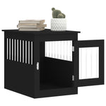 Dog Crate Furniture Engineered Wood- White/Black