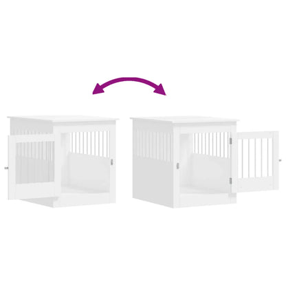 Dog Crate Furniture Black/White Engineered Wood