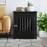 Dog Crate Furniture Black/White Engineered Wood