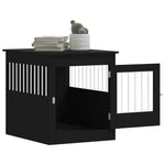 Dog Crate Furniture Black/White Engineered Wood