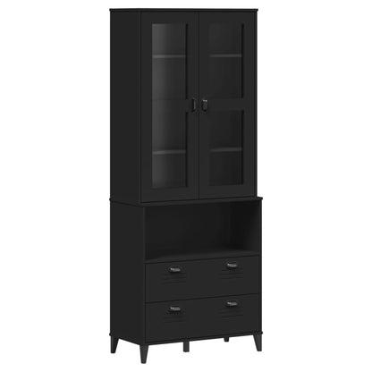 Highboard VIKEN Black Solid Wood Pine