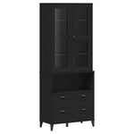 Highboard VIKEN Black Solid Wood Pine