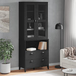 Highboard VIKEN Black Solid Wood Pine