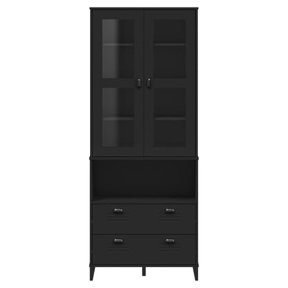 Highboard VIKEN Black Solid Wood Pine