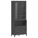 Highboard VIKEN Anthracite Grey Solid Wood Pine