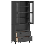 Highboard VIKEN Anthracite Grey Solid Wood Pine