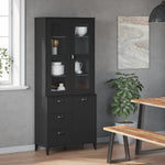 Highboard VIKEN Black Solid Wood Pine Sideboard