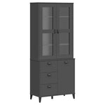 Highboard VIKEN Anthracite  Grey Solid Wood Pine