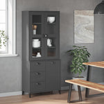 Highboard VIKEN Anthracite  Grey Solid Wood Pine