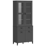 Highboard VIKEN Anthracite  Grey Solid Wood Pine