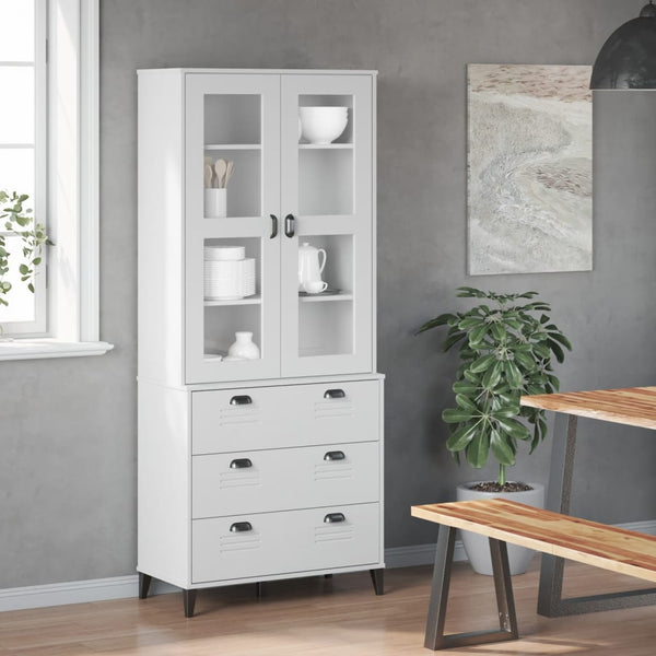  Highboard White - Solid Wood Pine