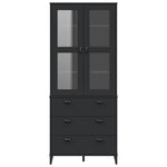 Highboard VIKEN Black Solid Wood Pine Sideboard