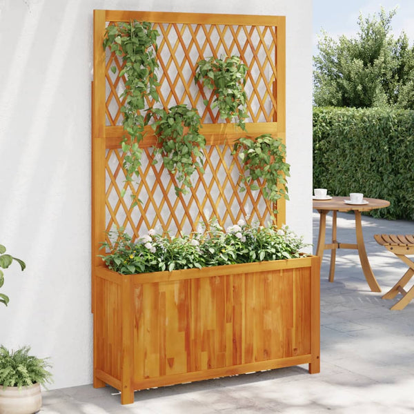  Solid Wood Acacia - Planter with Trellis