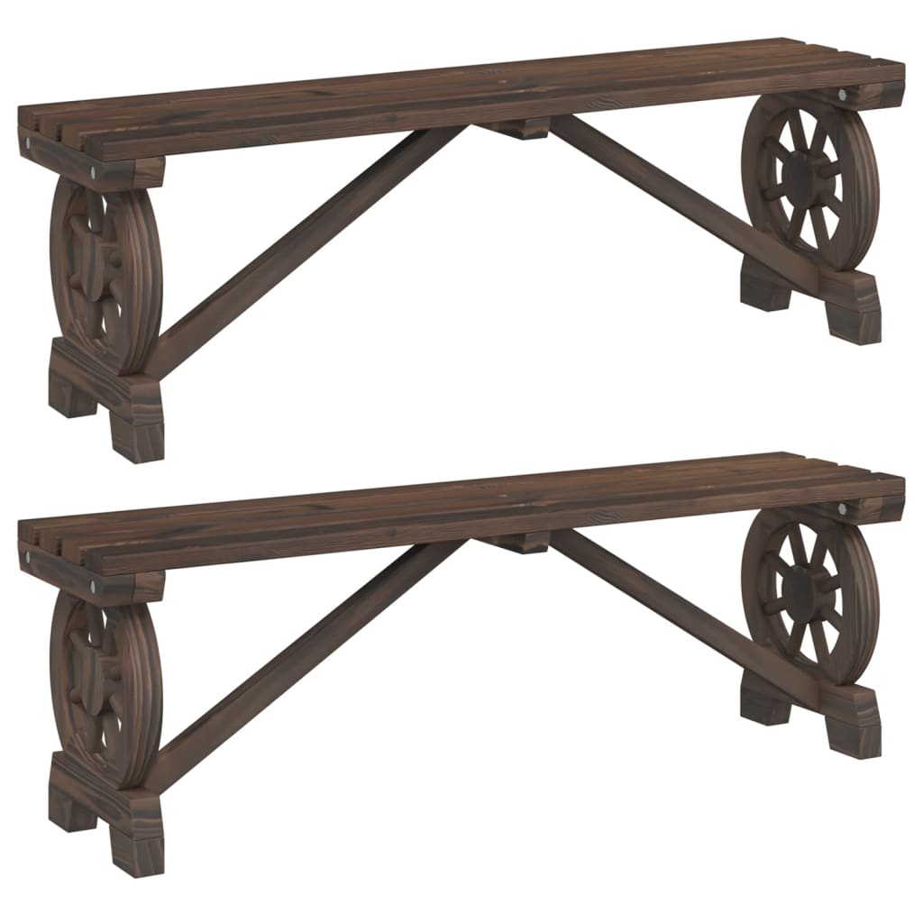 Space Saving Garden Benches 2 pcs Solid Garden Gathering Evening 