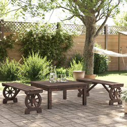 Space Saving Garden Benches 2 pcs Solid Garden Gathering Evening 