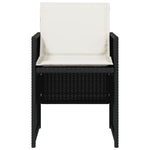 Garden Chairs with Cushions 4 pcs Black Poly Rattan