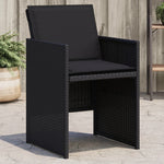 Garden Chairs with Cushions 4 pcs Grey Poly Rattan