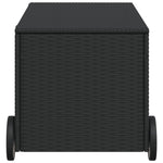 Garden Storage Box with Wheels Black 190L Poly Rattan