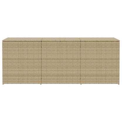 Garden Storage Box Mix Beige 984L Poly Rattan