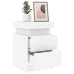 Bedside Cabinets with LED Lights 2 pcs White