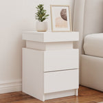 Bedside Cabinets with LED Lights 2 pcs White