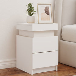 Bedside Cabinets with LED Lights 2 pcs White