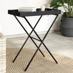 Folding Tray Table Black Poly Rattan