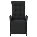 Reclining Garden Chairs 2-pcs with Footrest Black Poly Rattan