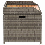 Storage Bench Grey Poly Rattan and Acacia Wood