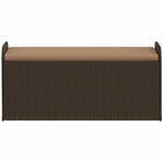 Storage Bench with Cushion-Brown Poly Rattan