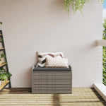 Storage Bench with Cushion Grey Poly Rattan