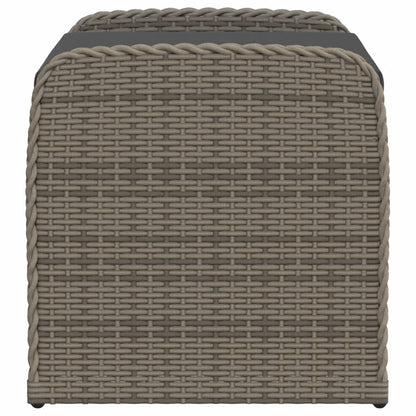 Storage Bench with Cushion Grey Poly Rattan