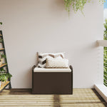 Storage Bench with Cushion Brown Poly Rattan