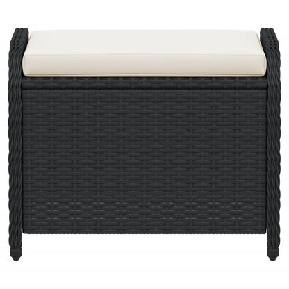 Garden Stool with Cushion Brown Poly Rattan