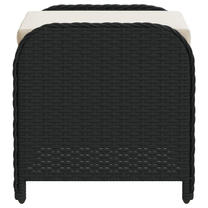 Garden Stool with Cushion Brown Poly Rattan