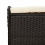 Garden Stool with Cushion Brown Poly Rattan
