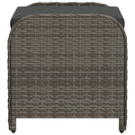 Garden Stool with Cushion Grey Poly Rattan