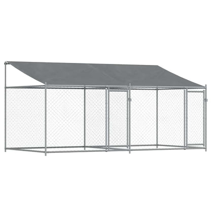 Large Dog Kennel Run 4x2x2m Galvanised Steel | HomeAndLiving