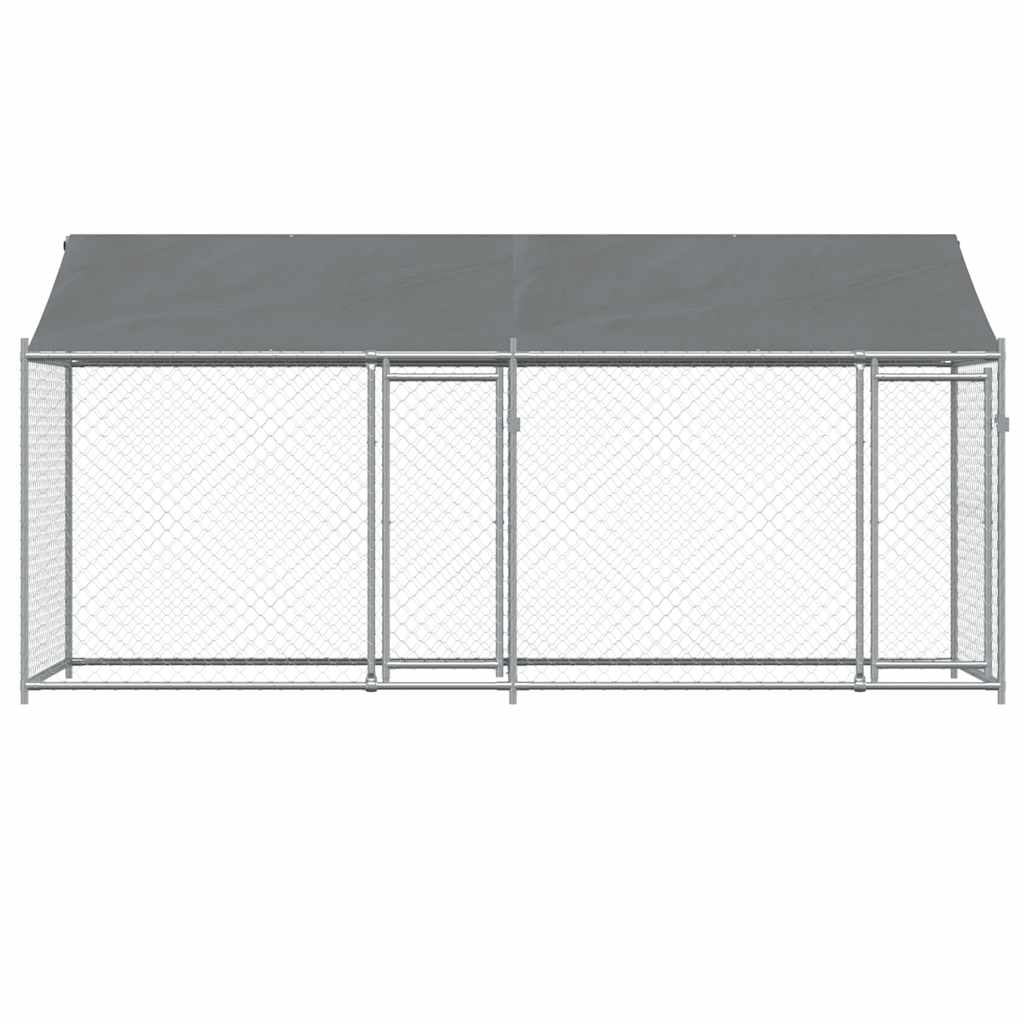 Large Dog Kennel Run 4x2x2m Galvanised Steel | HomeAndLiving